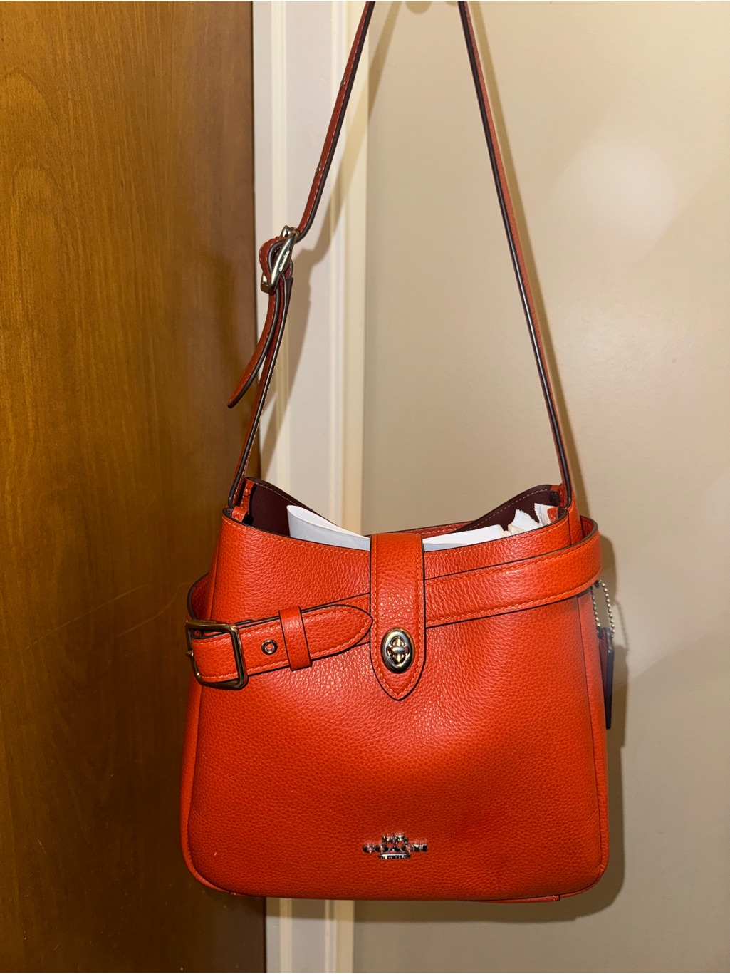 Coach Orange Shoulder Bag